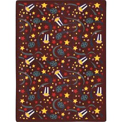 Any Day Matinee Feature Film 5'4" x 7'8" Area Rug in Color Burgundy
