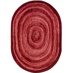 Kid Essentials Feeling Fun 7'8" x 10'9" Oval Area Rug in Color Red