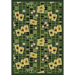 Games People Play Feeling Lucky 5'4" x 7'8" Area Rug in Color Emerald