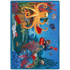 Kid Essentials Fish Tales 7'8" x 10'9" Area Rug in Color Multi