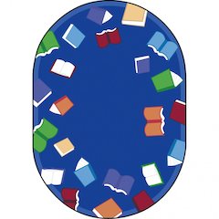 Kid Essentials Fly Away with Reading 7'8" x 10'9" Oval Area Rug in Color Multi