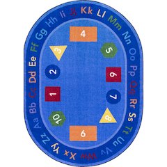 Kid Essentials Fun-damentals 7'8" x 10'9" Oval Area Rug in Color Multi