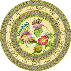 Kid Essentials Good Bugs 5'4" Round Area Rug in Color Multi