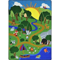 Kid Essentials Happy Forest 7'8" x 10'9" Area Rug in Color Multi