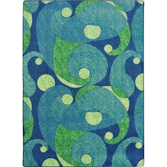 Kid Essentials Jazzy 5'4" x 7'8" Area Rug in Color Blue/Teal