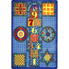 Kid Essentials Games Galore 7'8" x 10'9" Area Rug in Color Sapphire