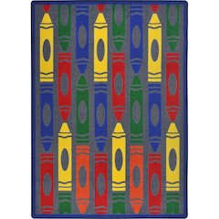 Playful Patterns Jumbo Crayons 5'4" x 7'8" Area Rug in Color Rainbow