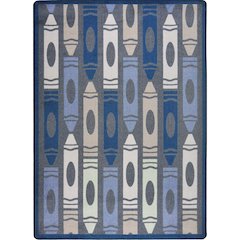 Playful Patterns Jumbo Crayons 5'4" x 7'8" Area Rug in Color Seaside