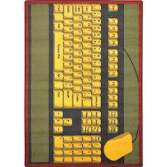 Kid Essentials Keyboard Connection 7'8" x 10'9" Area Rug in Color Brown