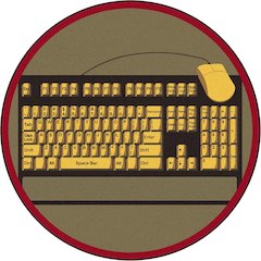 Kid Essentials Keyboard Connection 5'4" Round Area Rug in Color Brown
