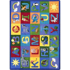 Kid Essentials Learning Letter Sounds 7'8" x 10'9" Area Rug in Color Multi