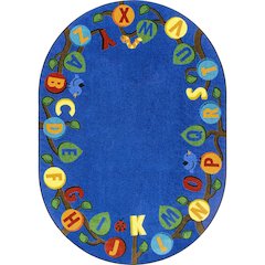 Kid Essentials Learning Tree 7'8" x 10'9" Oval Area Rug in Color Multi