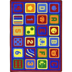 Kid Essentials Letters Count 7'8" x 10'9" Area Rug in Color Multi