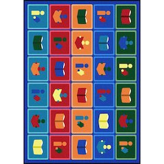 Kid Essentials Library Blocks 7'8" x 10'9" Area Rug in Color Multi