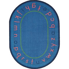 Kid Essentials Montessori Alphabet 7'8" x 10'9" Oval Area Rug in Color Multi
