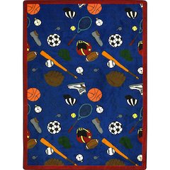 Games People Play Multi-Sport 5'4" x 7'8" Area Rug in Color Blue