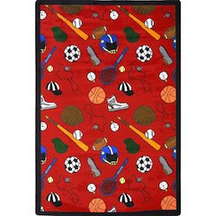 Games People Play Multi-Sport 5'4" x 7'8" Area Rug in Color Red