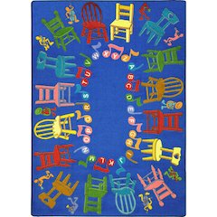 Kid Essentials Musical Chairs 7'8" x 10'9" Area Rug in Color Multi