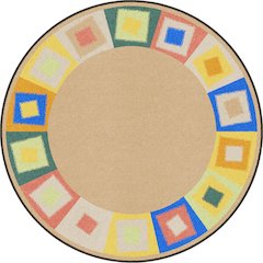 Kid Essentials Off Balance 13'2" Round Area Rug in Color Softs