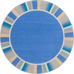 Kid Essentials Off the Cuff 5'4" Round Area Rug in Color Light Blue