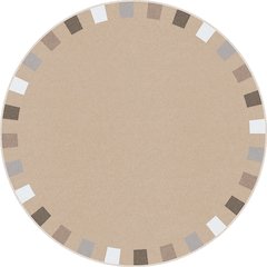 Kid Essentials On the Border 5'4" Round Area Rug in Color Neutrals