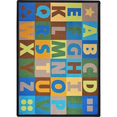 Kid Essentials Oversize Alphabet 7'8" x 10'9" Area Rug in Color Earthtone