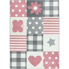 Claremont Kids Patchwork Girl 5'4" x 7'8" Area Rug in Color Blush