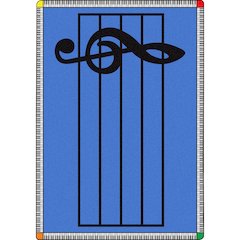 Kid Essentials Play Along 7'8" x 10'9" Area Rug in Color Blue