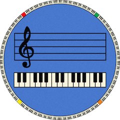 Kid Essentials Play Along 13'2" Round Area Rug in Color Blue w/ keys