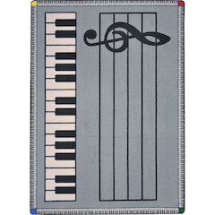 Kid Essentials Play Along 7'8" x 10'9" Area Rug in Color Gray w/ keys