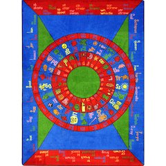 Kid Essentials Play On Words 7'8" x 10'9" Area Rug in Color Multi