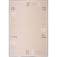 Kid Essentials Polka Dot ABC's 5'4" x 7'8" Area Rug in Color Beige