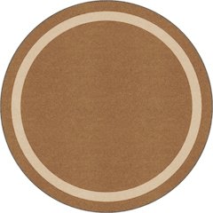 Kid Essentials Portrait 5'4" Round Area Rug in Color Mocha