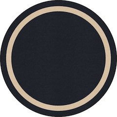 Kid Essentials Portrait 5'4" Round Area Rug in Color Onyx