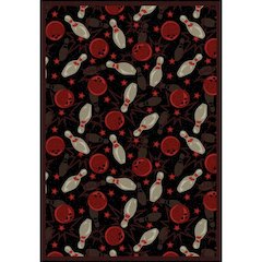 Games People Play Retro Bowl 5'4" x 7'8" Area Rug in Color Fireball Red