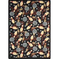 Games People Play Retro Bowl 5'4" x 7'8" Area Rug in Color Midnight