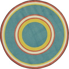 Kid Essentials Ripples 5'4" Round Area Rug in Color Beach