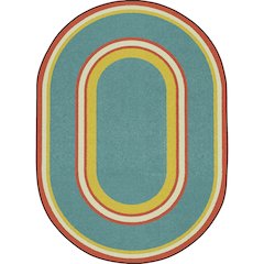Kid Essentials Ripples 5'4" x 7'8" Oval Area Rug in Color Beach