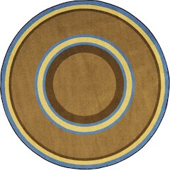 Kid Essentials Ripples 5'4" Round Area Rug in Color Chocolate