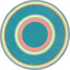 Kid Essentials Ripples 5'4" Round Area Rug in Color Teen