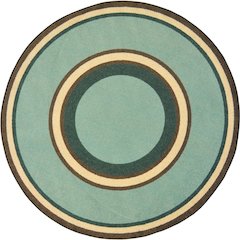 Kid Essentials Ripples 5'4" Round Area Rug in Color Woodland