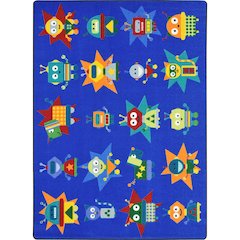 Kid Essentials Robot Invasion 7'8" x 10'9" Area Rug in Color Multi