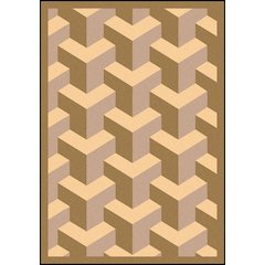 Kaleidoscope Rooftop 5'4" x 7'8" Area Rug in Color Beige