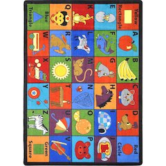 Kid Essentials Say My Name 7'8" x 10'9" Area Rug in Color Multi