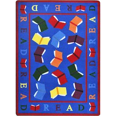 Kid Essentials Scattered Books 7'8" x 10'9" Area Rug in Color Multi