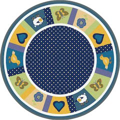 Kid Essentials Seeing Spots 5'4" Round Area Rug in Color Bold
