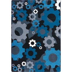 Kid Essentials Shifting Gears 5'4" x 7'8" Area Rug in Color Sapphire