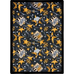 Any Day Matinee Silver Screen 5'4" x 7'8" Area Rug in Color Charcoal