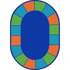 Kid Essentials Squares to Spare 10'9" x 13'2" Oval Area Rug in Color Multi