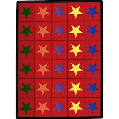 Kid Essentials Star Space 7'8" x 10'9" Area Rug in Color Multi